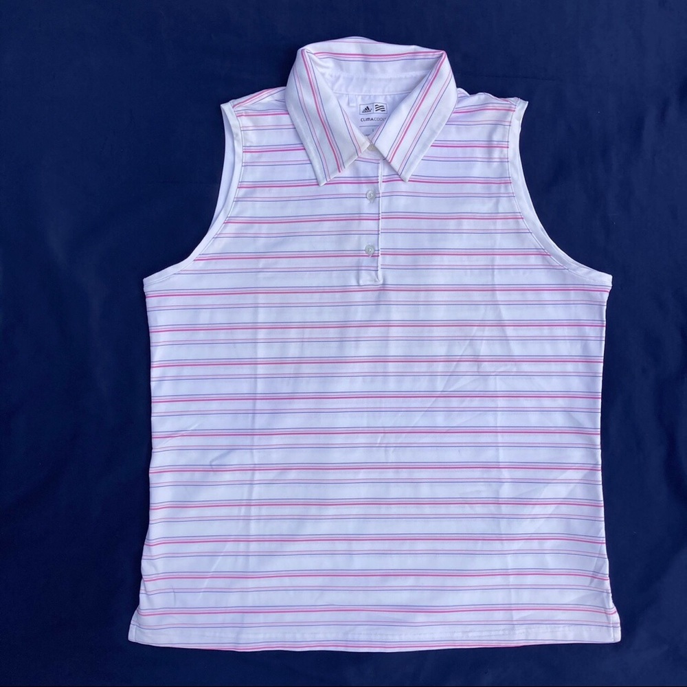 Adidas white gold polo tank ⛳️